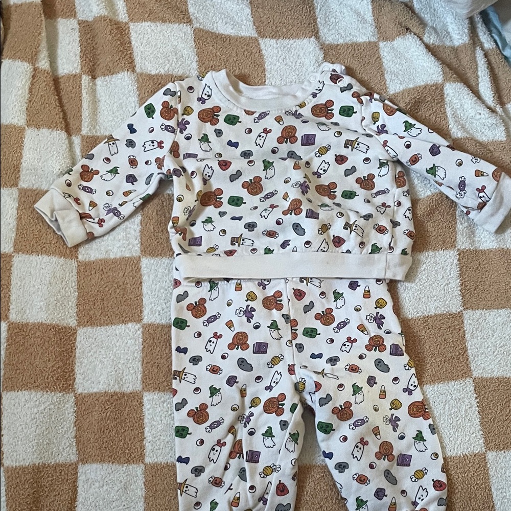 Disney Cream and Multicolor Kids One Piece Footies